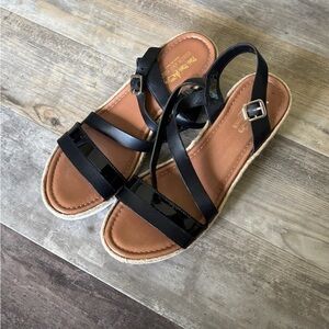 Coach and four leather espadrilles sandals patent leather